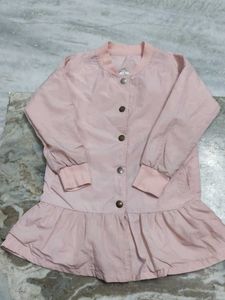 Cute Pink Ruffle Hem Jacket