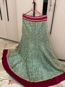 Embroidered Velvet Jacket with gagra