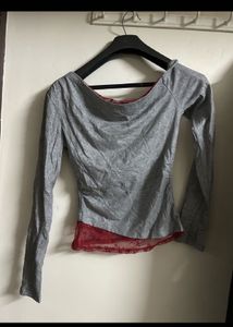 Stylish Grey Long Sleeve Top