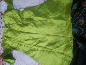 Branded Green Silk Kurta With Sharara