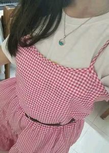 Pink Gingham Maxi Dress