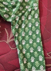 Green Printed Short kurtha