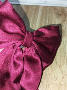 Maroon Bow Hair Clip