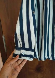 Striped Open Shoulder Top