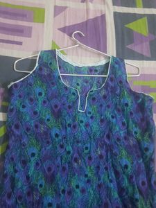 morpankhi print short kurti