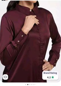 New Maroon Button-Down Tunic