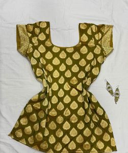 mehendi  green ethnic short kurti