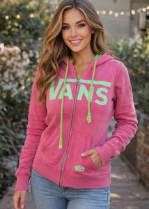 Pink Vans Zip Hoodie (Size S)