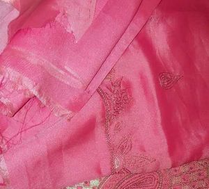 Pink Embroidered Saree