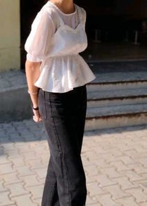 Chic White Peplum Top
