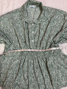 Green Patterned Shirt Top