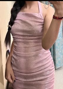 New Me Halter Neck Shimmer Dress