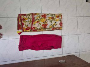 Red Anarkali Suit with Floral Dupatta