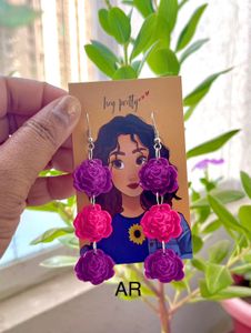 Triple Rose Dangle Earring
