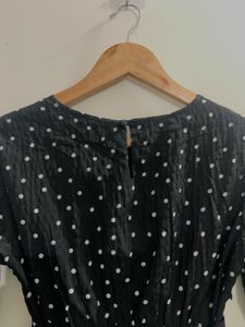 Chic Black Polka Dot Midi Dress