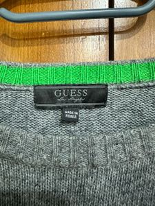 GUESS Brand Grey And Green Sweater