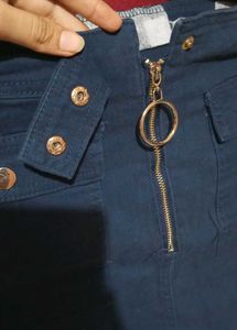 Navy Blue Mini Skirt