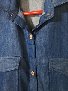 Denim dress with belt