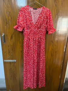 SHEIN Red Floral Maxi Dress