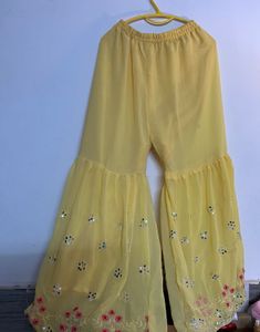 Yellow Embroidered Sharara Set