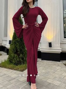 Burgundy Knot-Front Dress