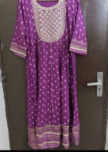 Rayon  Purple Kurta set 💜 with freebies