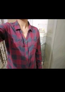 Red & Gray Plaid Shirt