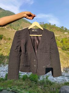 Korean Black Jacket With Textured Fabric