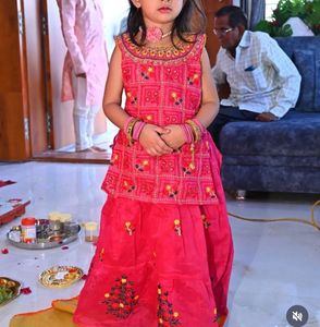 Cute Pink Kids Ethnic Dress