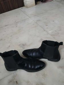 Black Leather Ankle Boots