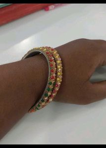 Colorful Beaded Bangles - Set of 4