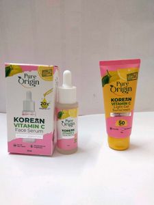 Korean Vitamin C Combo Serum& Sunscreen