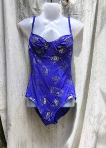 Blue Patterned One Piece