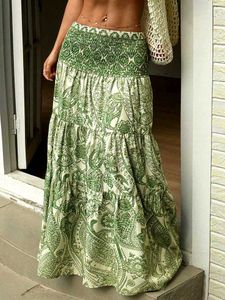 🗝️Pinterest Floral Tiered Vintage Maxi Skirt