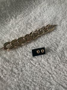 Golden Bracelet With Studs