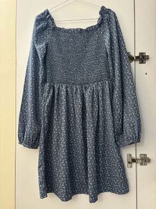 Off Shoulder Urbanic Blue Floral Dress