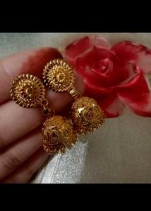 Golden Jhumkas For Women