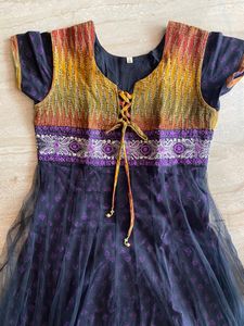 Anarkali top with Net shawl