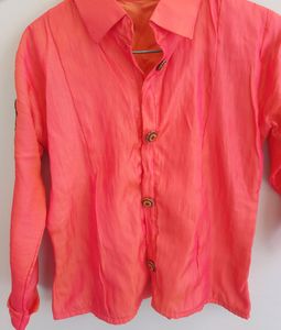 Vintage Coral Button-Down Lehenga