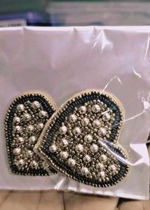 Heart Shape Pearl's And Beads Earrings