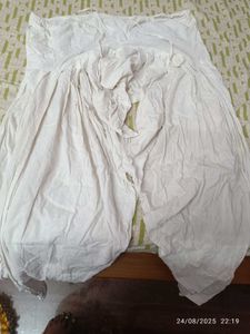 (Donation )White Flared Patiala+dupatta