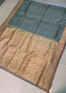 Nice Grey Colour Gadwal Saree
