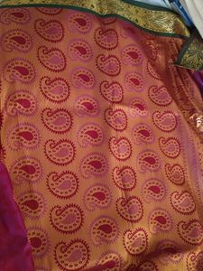 Pink Saree With Green Border