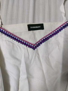 Purple Draped Shrug with White Top