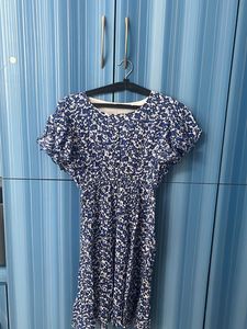 Beach Floral Print  Dress-L Size