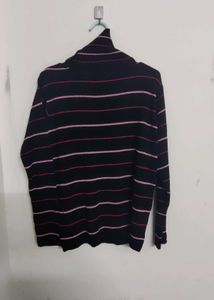 Dressberry Women Black And Pink Striped Pullover