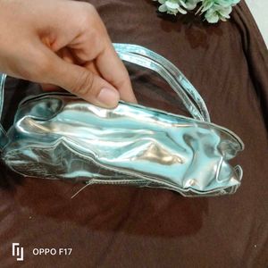 silver stylish shoulder bag