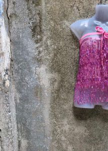 VNM. Pink Sequin Tube Top
