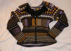 Y2k Vintage 70s sequin embellished print top