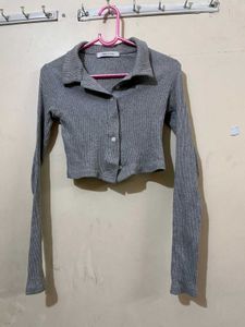 Cute Grey Crop Top